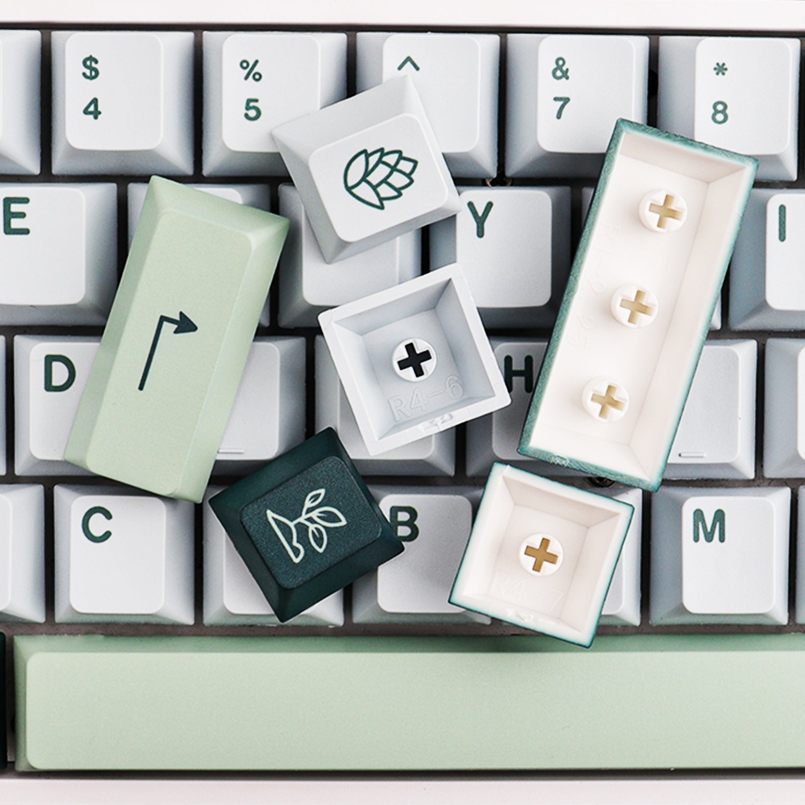 Botanical(Grass green) Keycaps Set - Diykeycap