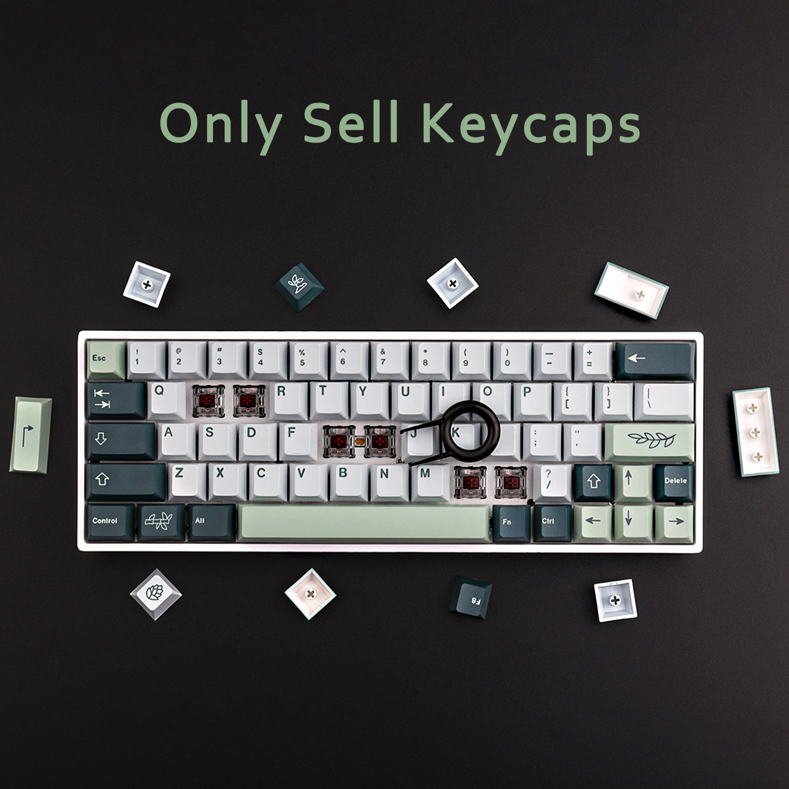 Botanical(Grass green) Keycaps Set - Diykeycap