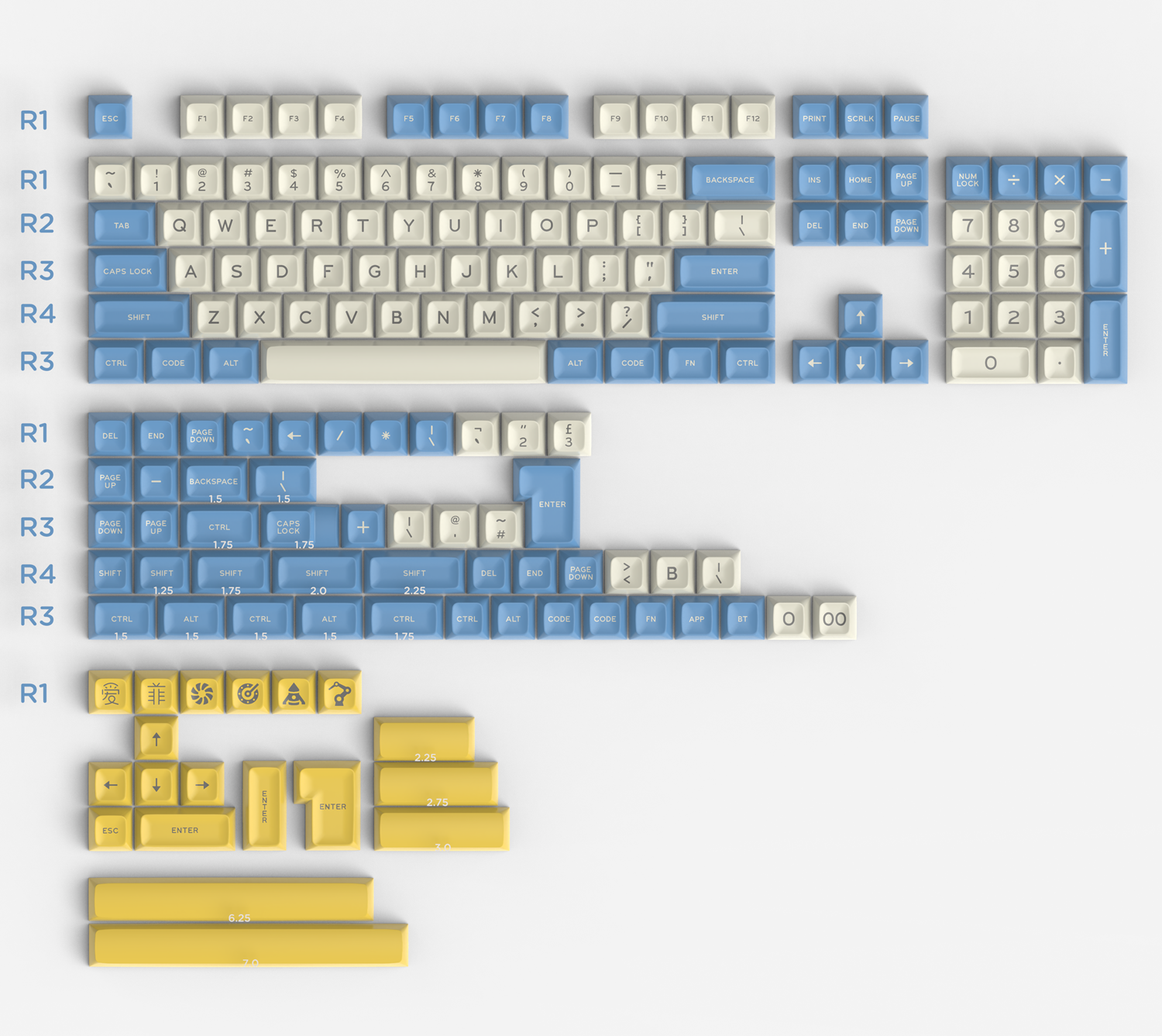 170 keys SA Profile ABS Double Shot Keycap - Diykeycap