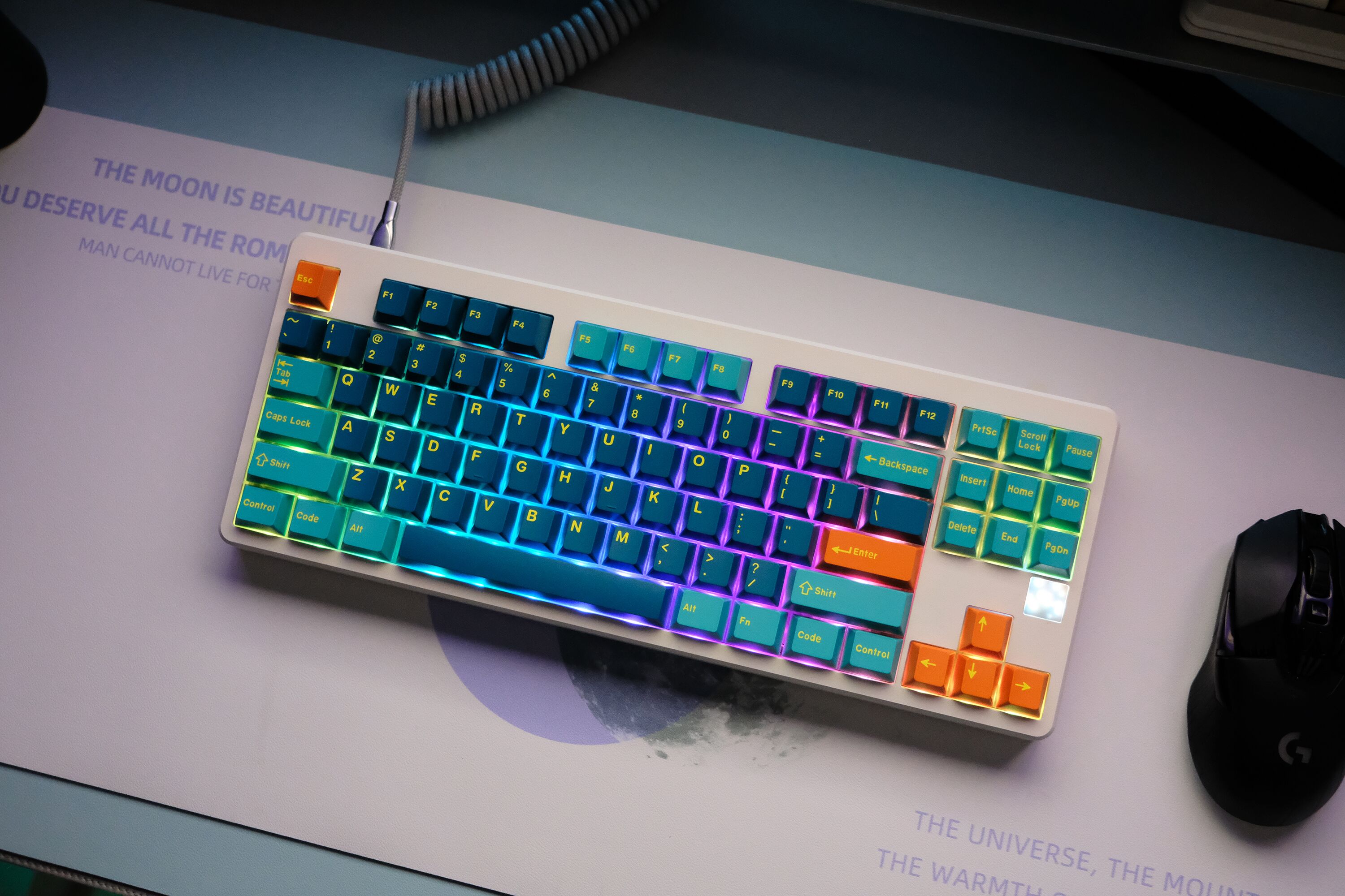 171 key ABS Double Shot Marrs Green/Aero Keycaps - Diykeycap
