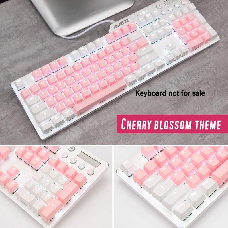 Cherry Vlossom Theme Top Printed 104 Key Keycaps Keys Caps Set for Mechanical Keyboard for Gaming Mechanical Keyboard - Diykeycap