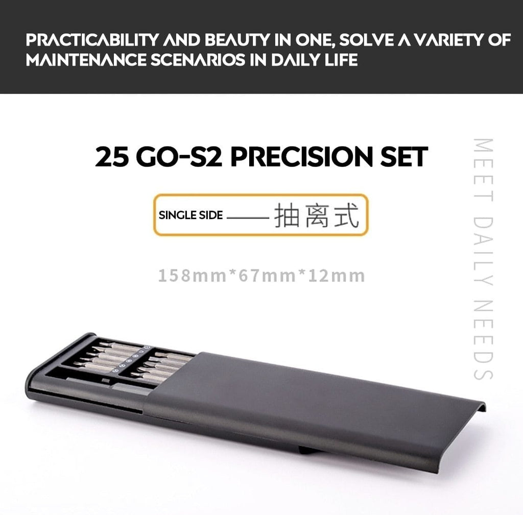Screwdriver Kit 25 Precision Magnetic Bits Alluminum Box Dismountable Screw Driver Set Mini Tool Case For IPhone PC Electronic - Diykeycap
