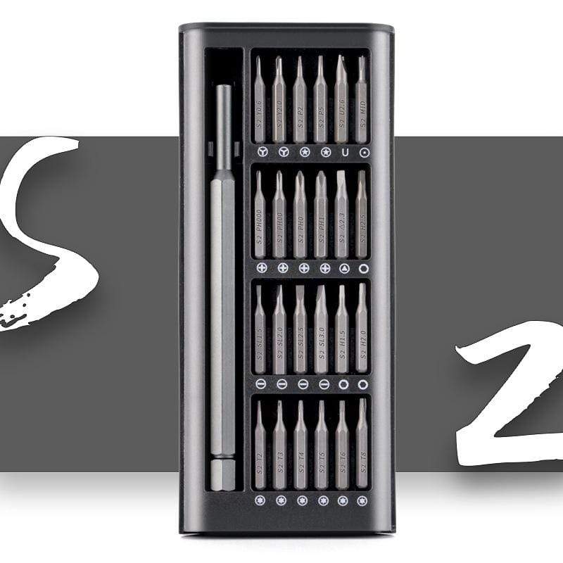 Screwdriver Kit 25 Precision Magnetic Bits Alluminum Box Dismountable Screw Driver Set Mini Tool Case For IPhone PC Electronic - Diykeycap
