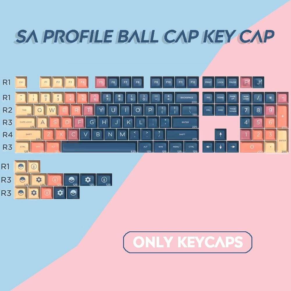145/112 Key Double Shot SA Ball Cap Keycap Personalized Gradient Color Elf Keycap For Cherry MX Switch Mechanical Keyboard - Diykeycap
