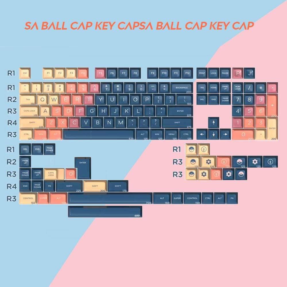 145/112 Key Double Shot SA Ball Cap Keycap Personalized Gradient Color Elf Keycap For Cherry MX Switch Mechanical Keyboard - Diykeycap