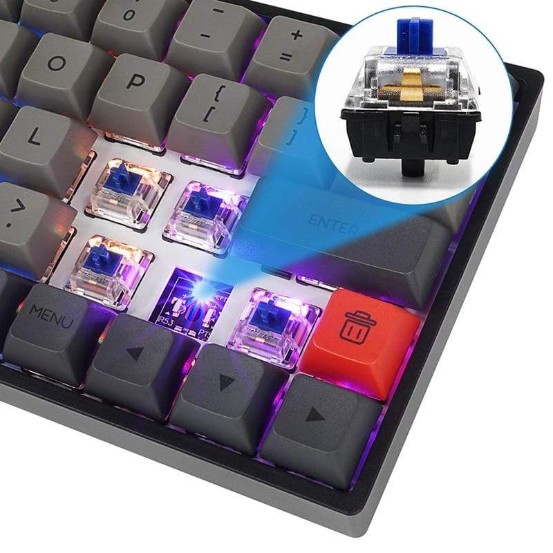 SK64 Gateron Optical Red hot Swappable Switch Dye Sub PBT Keycaps Bluetooth Mechanical Keyboard Wire Separation rgb leds type - Diykeycap