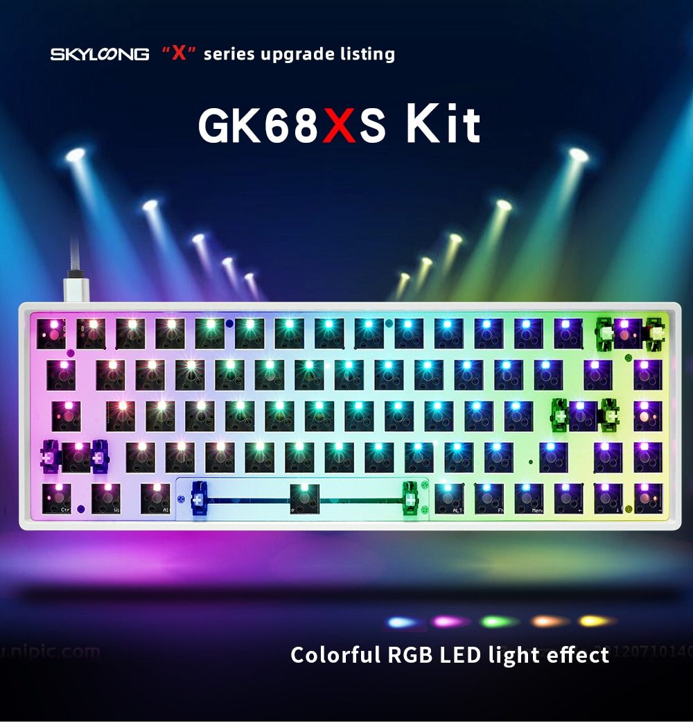 GK68XS Geek Mechanical Keyboard Kit - Diykeycap