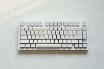 Semi-Transparent Minimalist White Keycaps - Diykeycap