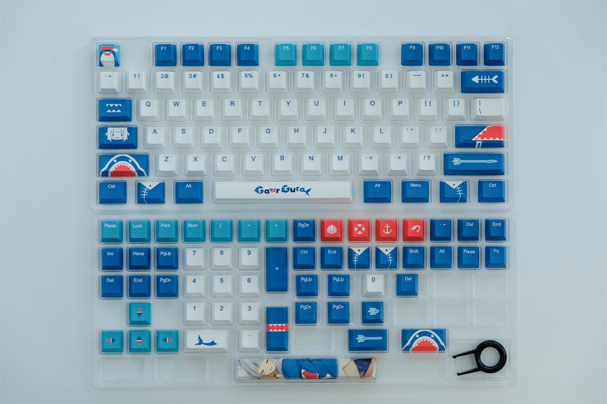 Gawr Gura Hololive Shark Keycaps - Diykeycap