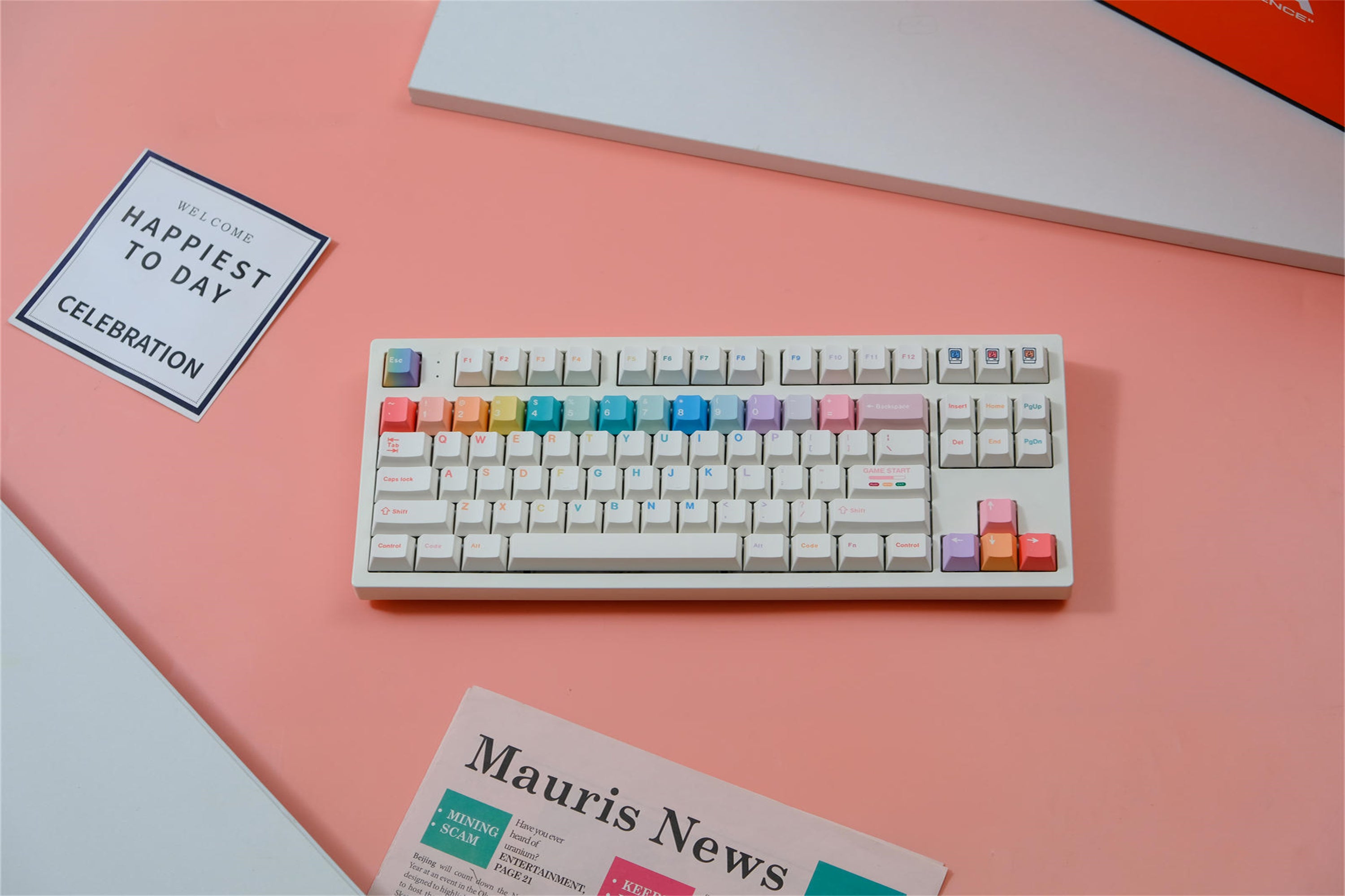 Rainbow Macaron Keycaps - Diykeycap