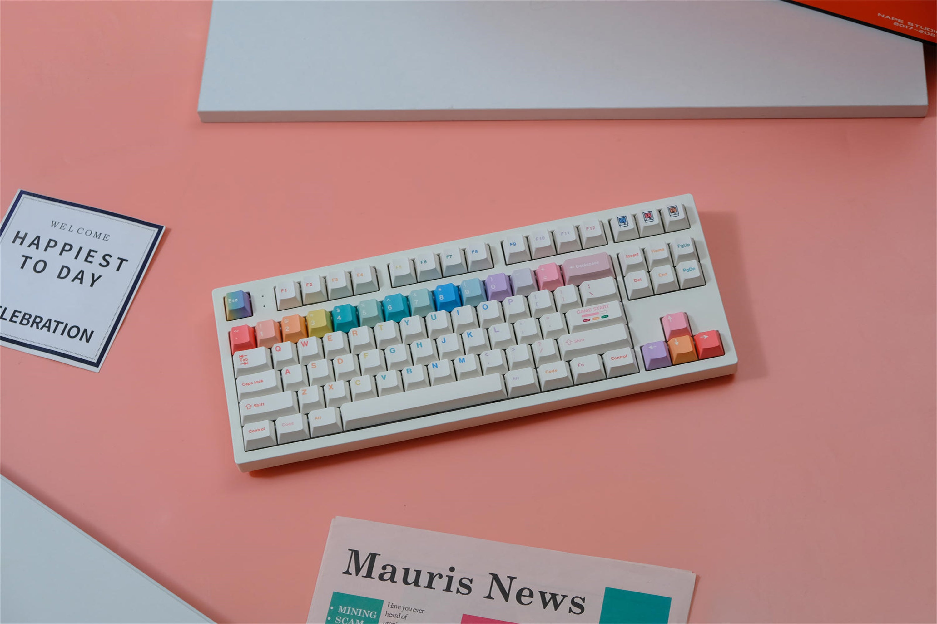 Rainbow Macaron Keycaps - Diykeycap