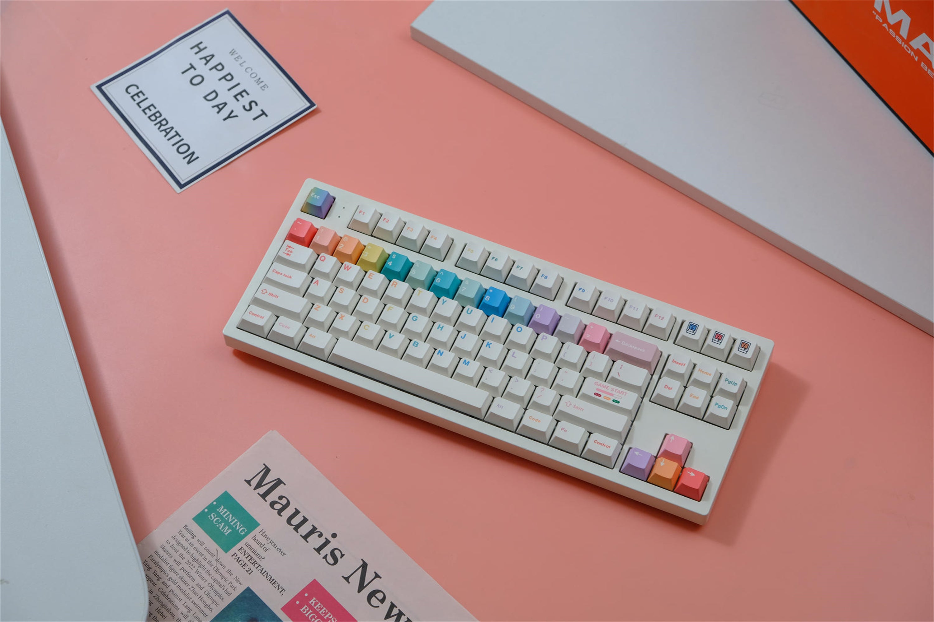 Rainbow Macaron Keycaps - Diykeycap