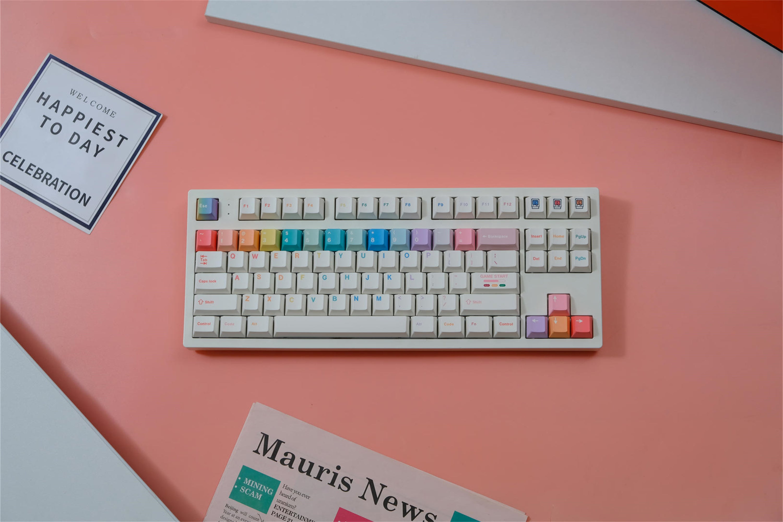 Rainbow Macaron Keycaps - Diykeycap