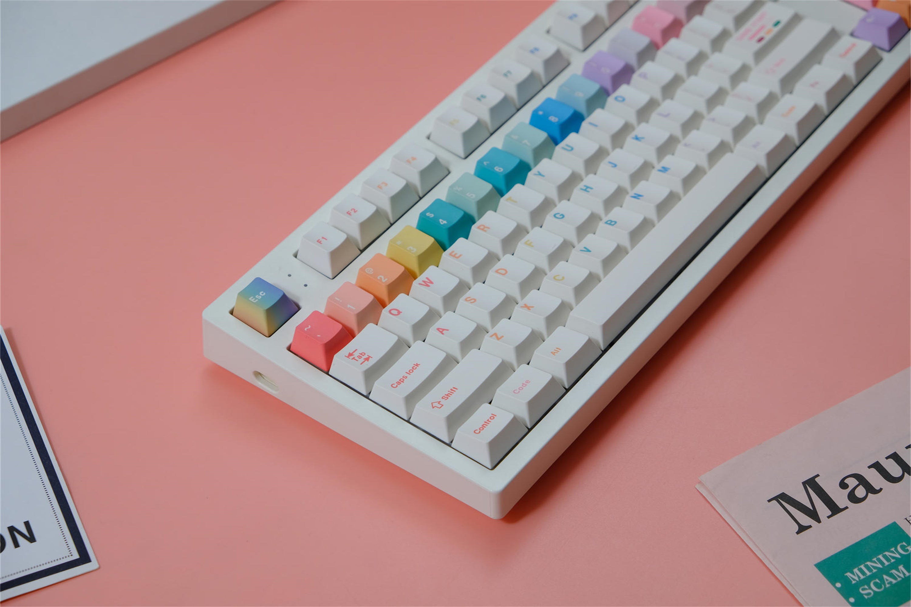 Rainbow Macaron Keycaps - Diykeycap