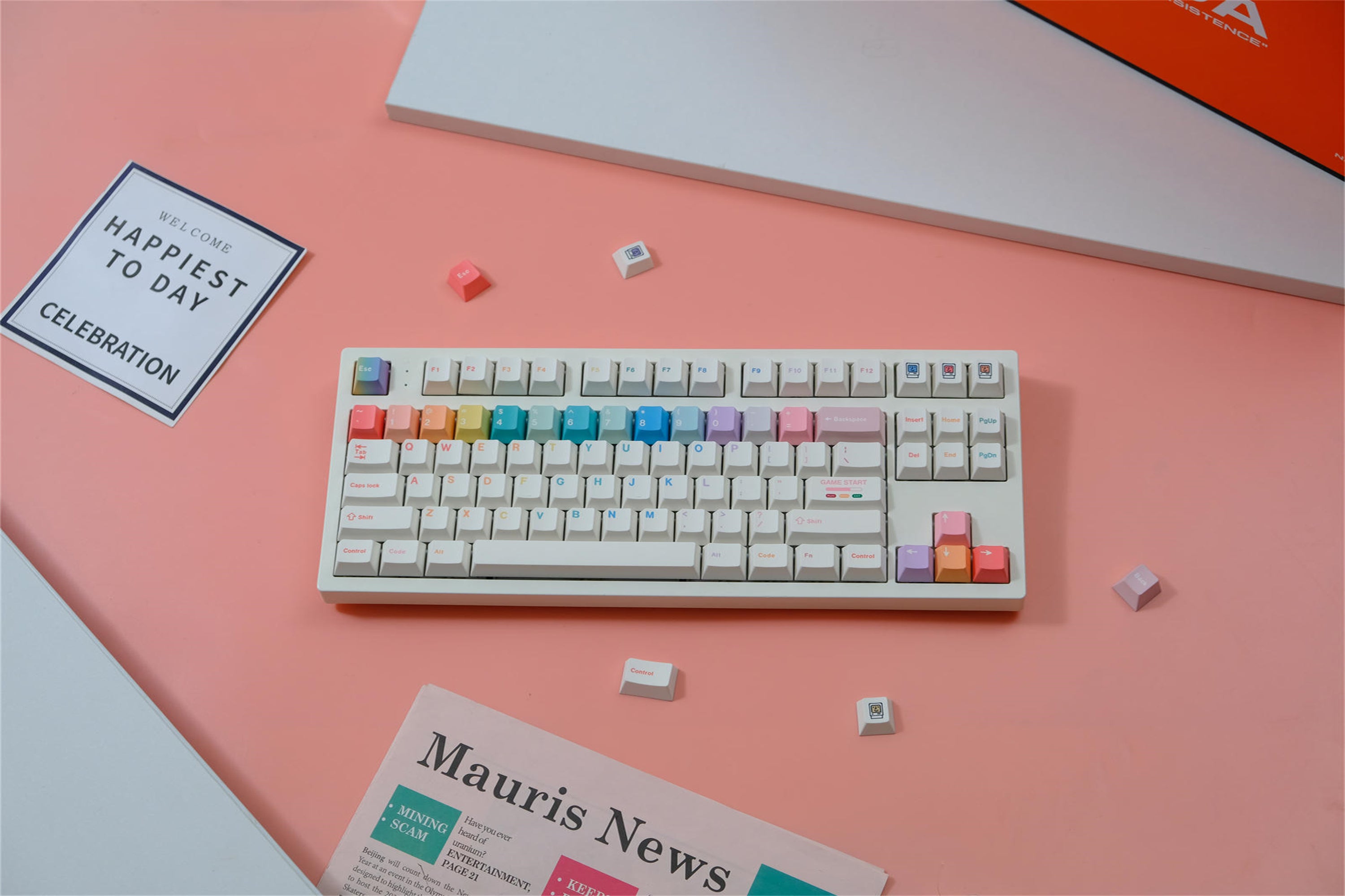 Rainbow Macaron Keycaps - Diykeycap