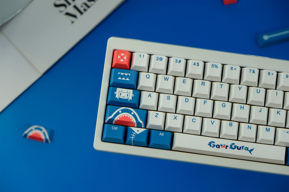 Gawr Gura Hololive Shark Keycaps - Diykeycap