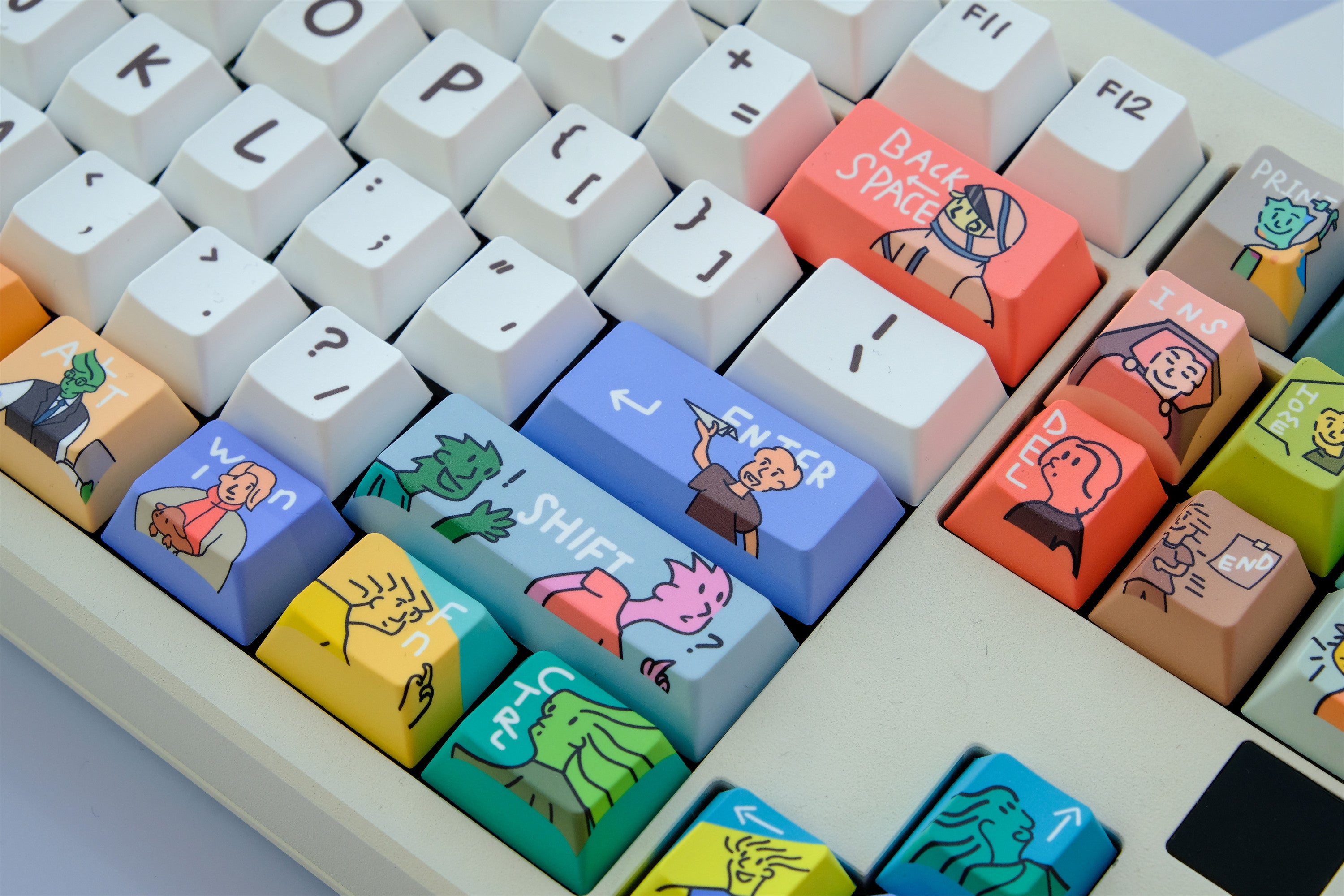 Funny Doodle One Piece Keycaps - Diykeycap