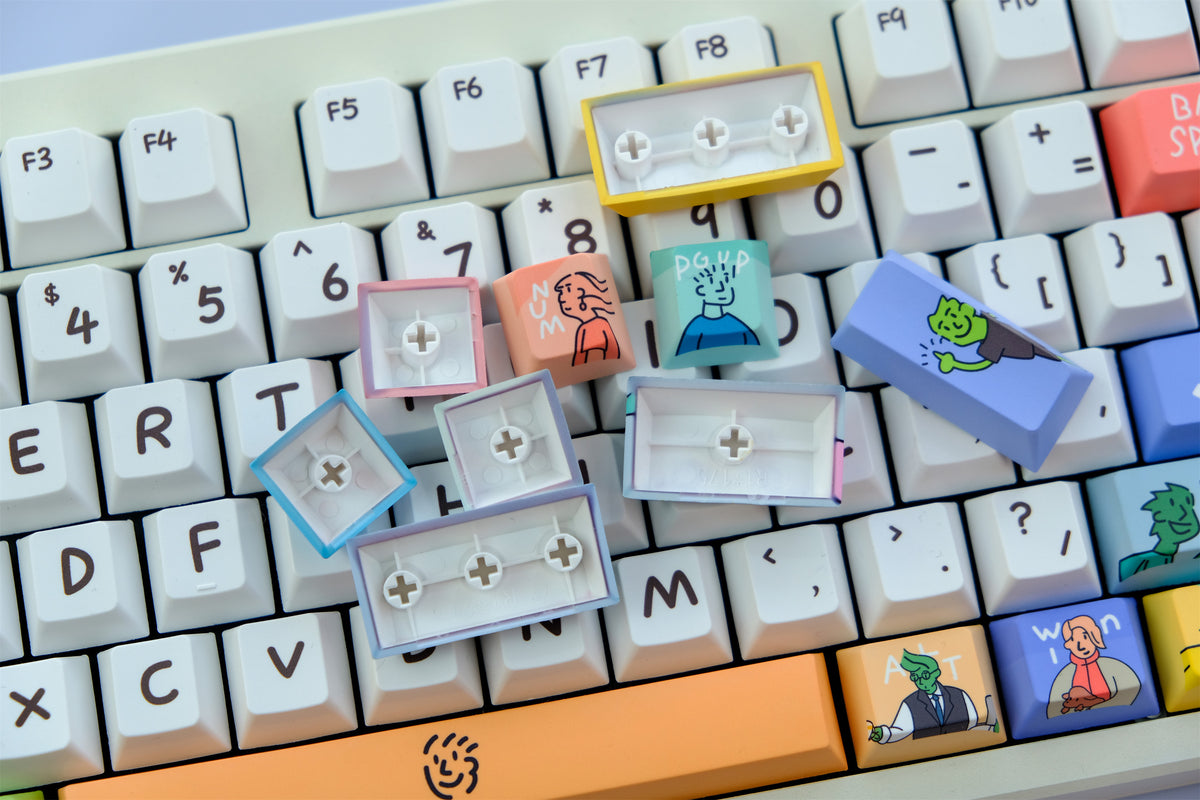 Funny Doodle One Piece Keycaps - Diykeycap
