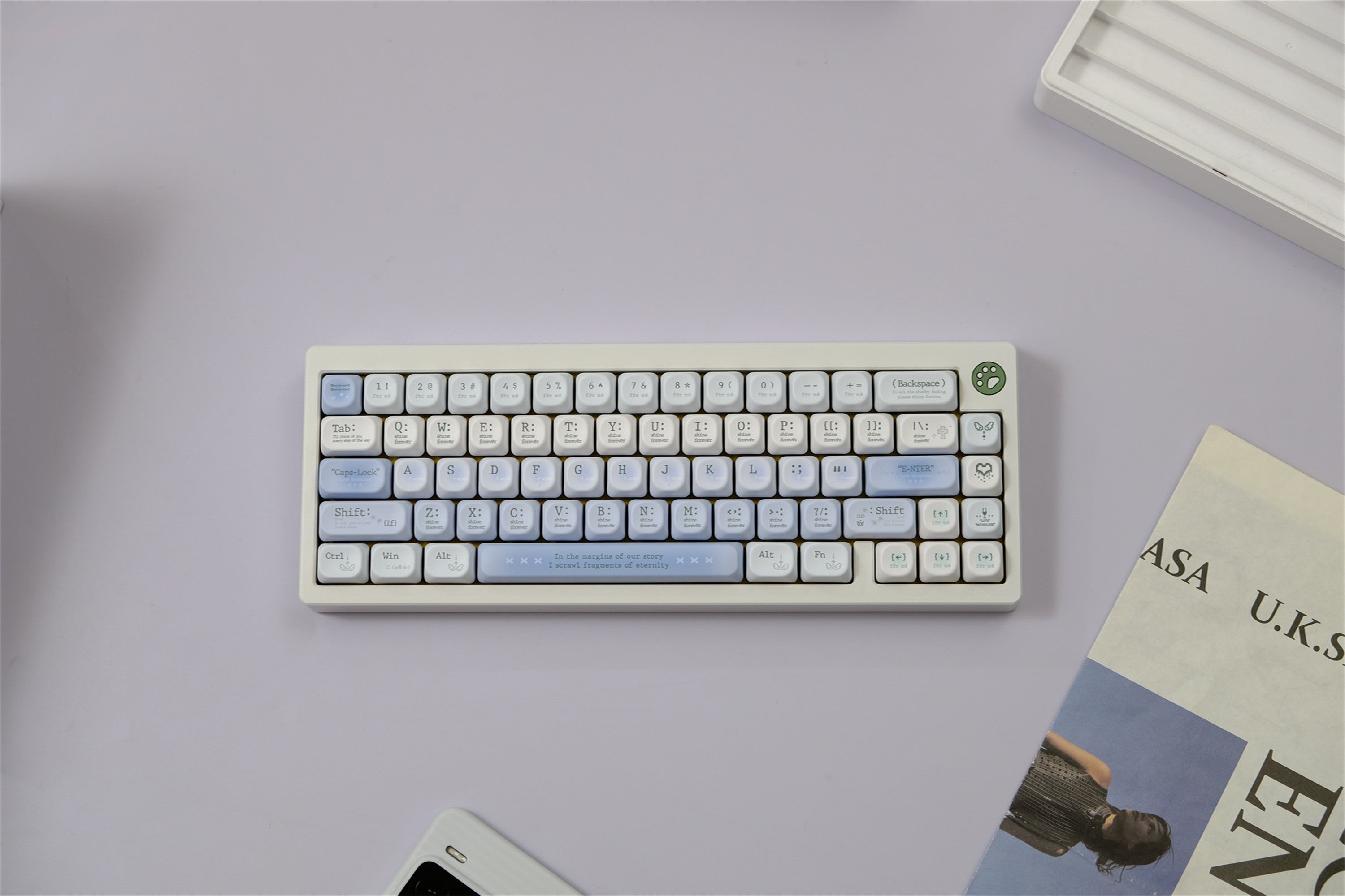 Tipsy Blue Rose Romantic Keycaps