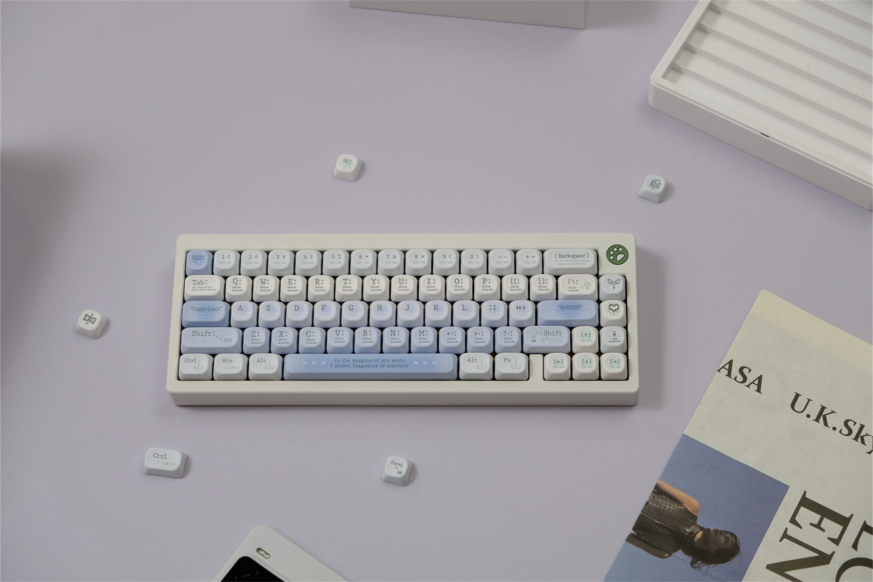 Tipsy Blue Rose Romantic Keycaps