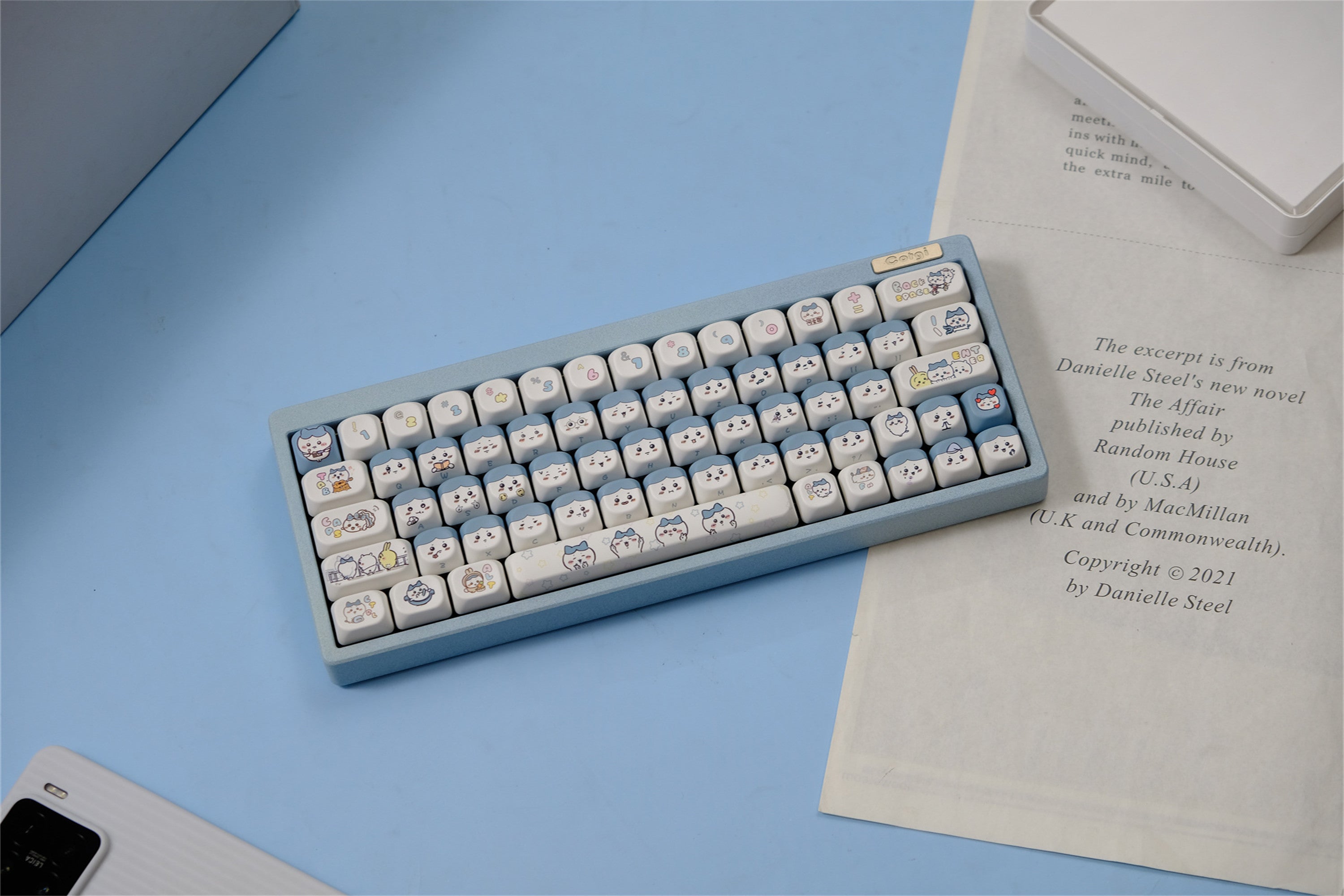 Hachiware Blue Cat Keycaps