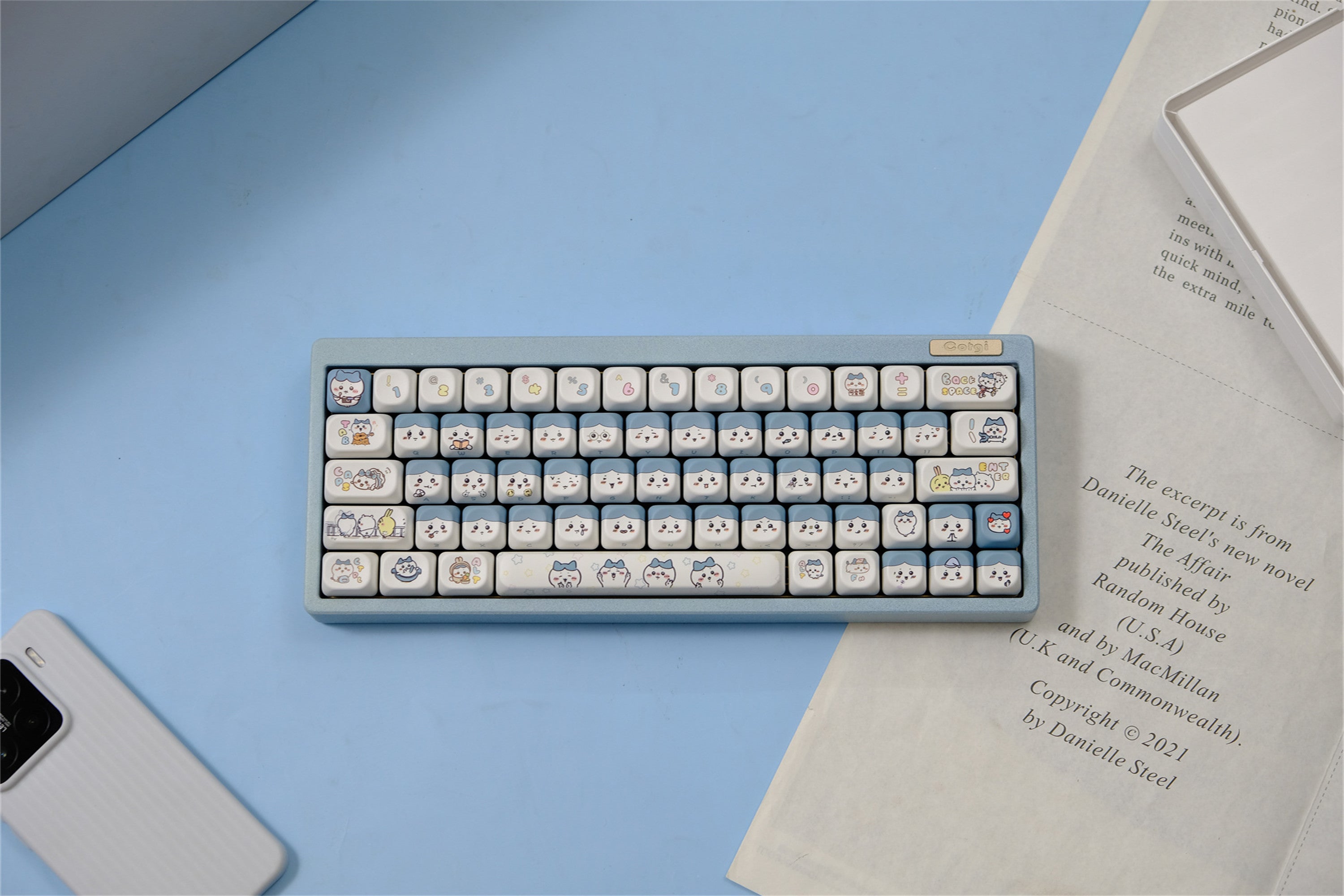Hachiware Blue Cat Keycaps