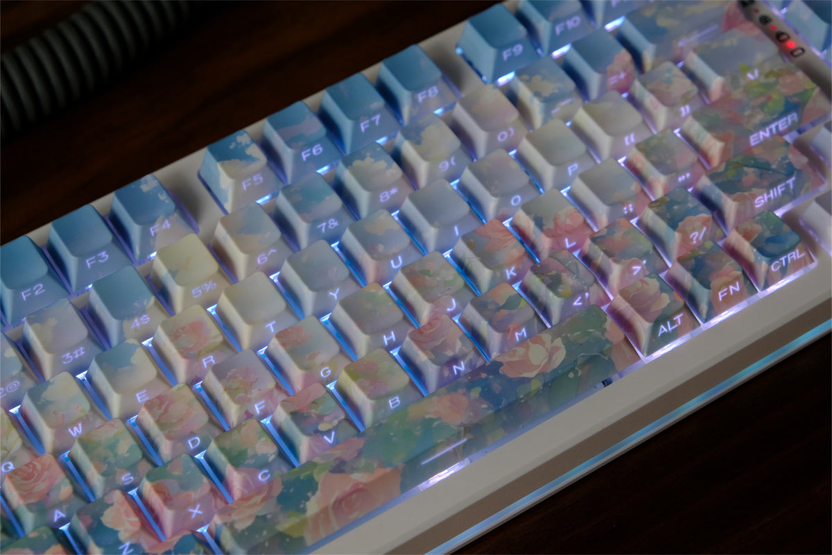 "Rose Garden" Oil Painting Keycaps - Diykeycap