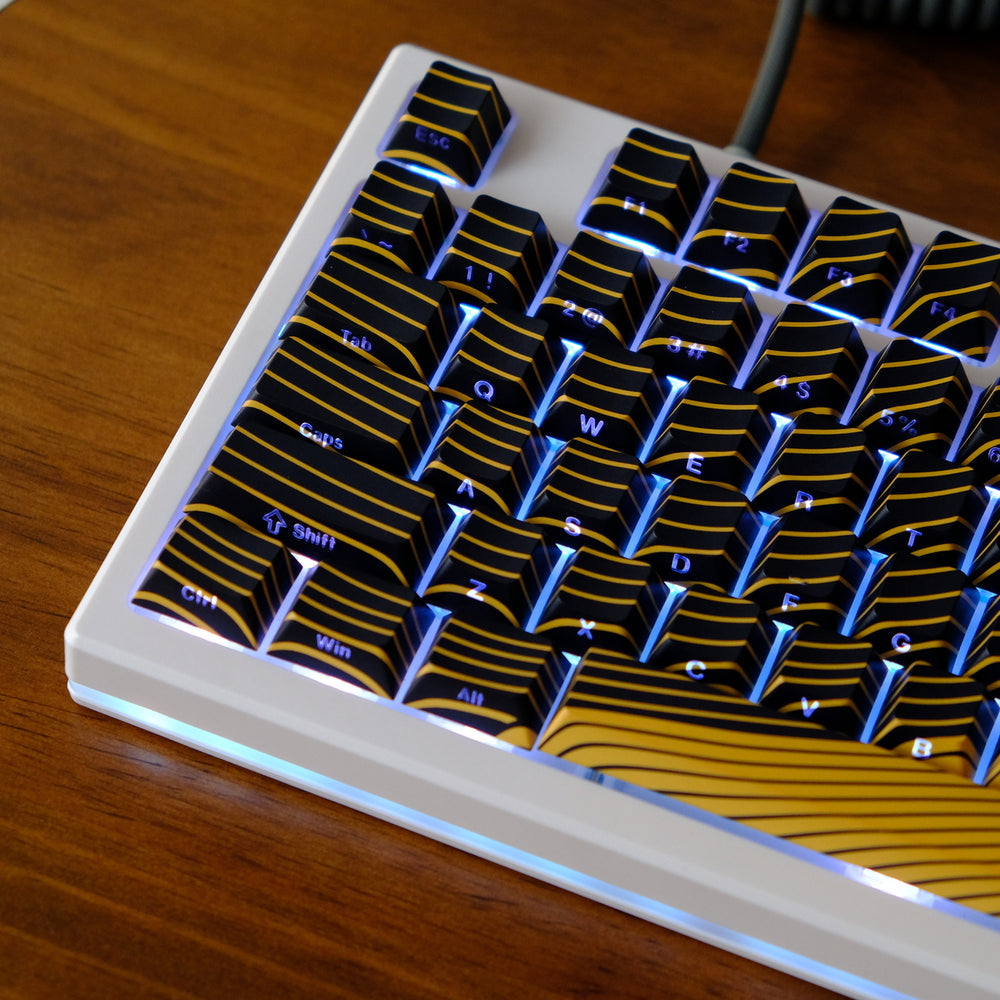 Magnetic Wave keycaps Dye-Sub PBT Keycaps for Wooting 60He