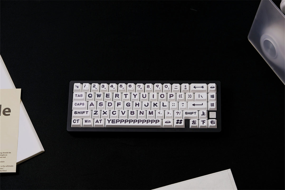 "Meow & Woof" Black & White Keycaps - Diykeycap