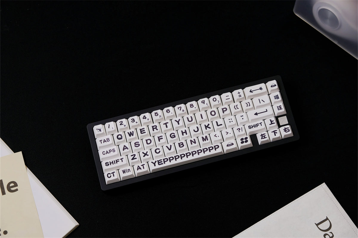 "Meow & Woof" Black & White Keycaps - Diykeycap