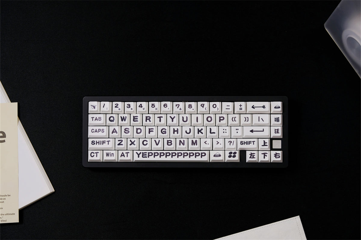 "Meow & Woof" Black & White Keycaps - Diykeycap