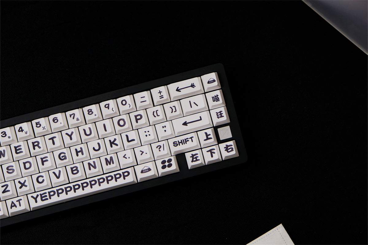 "Meow & Woof" Black & White Keycaps - Diykeycap