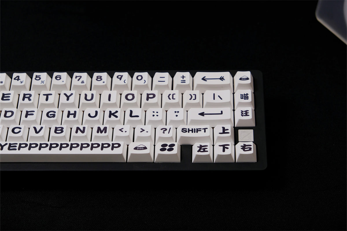 "Meow & Woof" Black & White Keycaps - Diykeycap