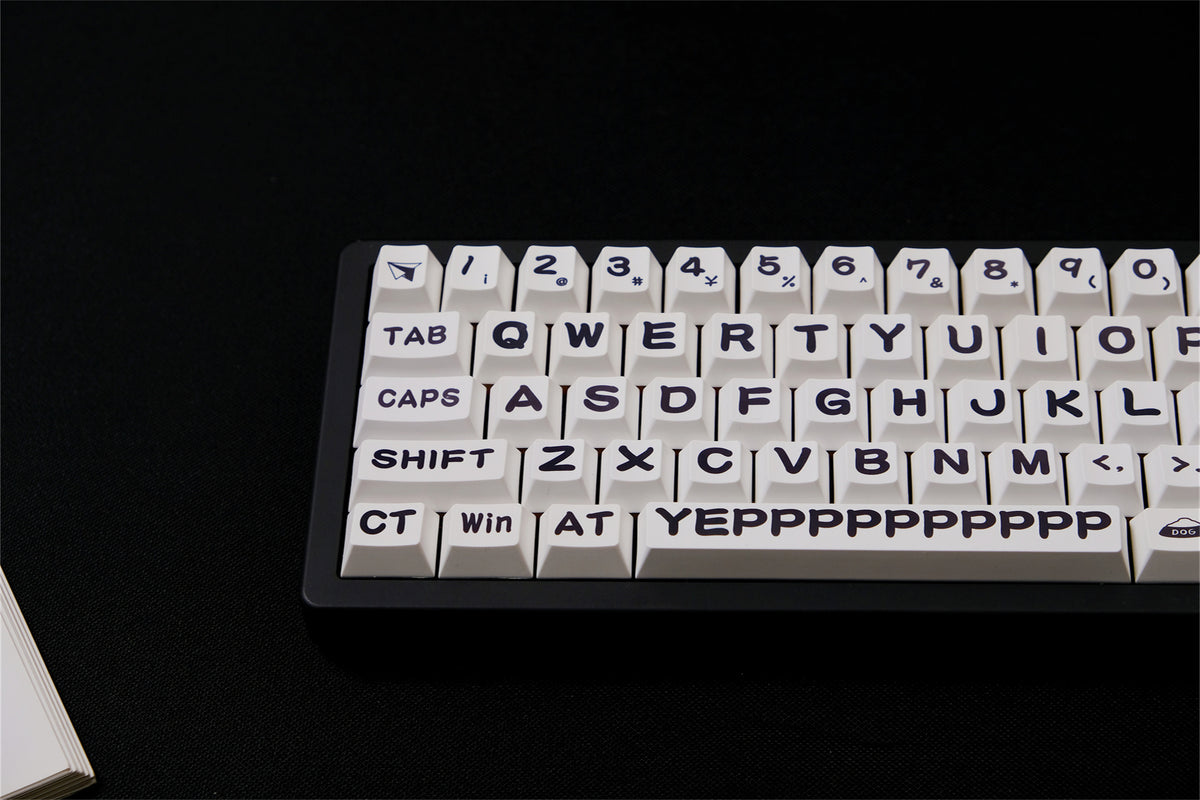 "Meow & Woof" Black & White Keycaps - Diykeycap
