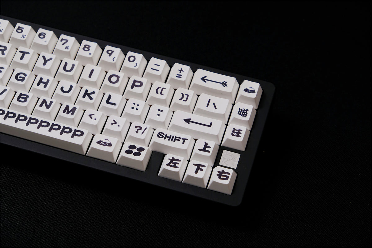 "Meow & Woof" Black & White Keycaps - Diykeycap