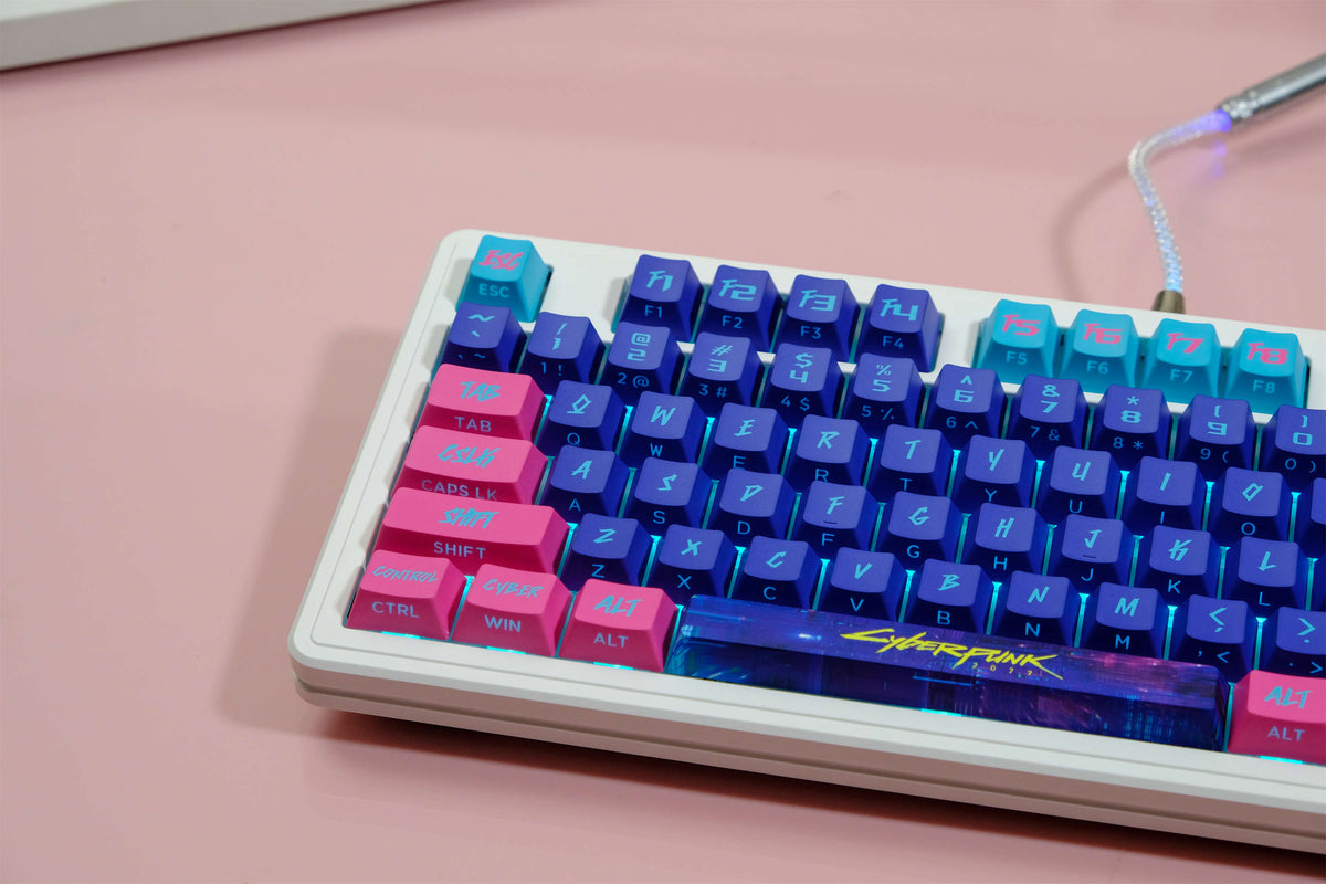 Cyber Neon PBT Keycaps - Diykeycap