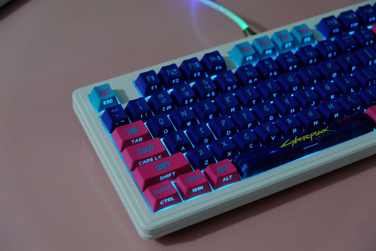 Cyber Neon PBT Keycaps - Diykeycap