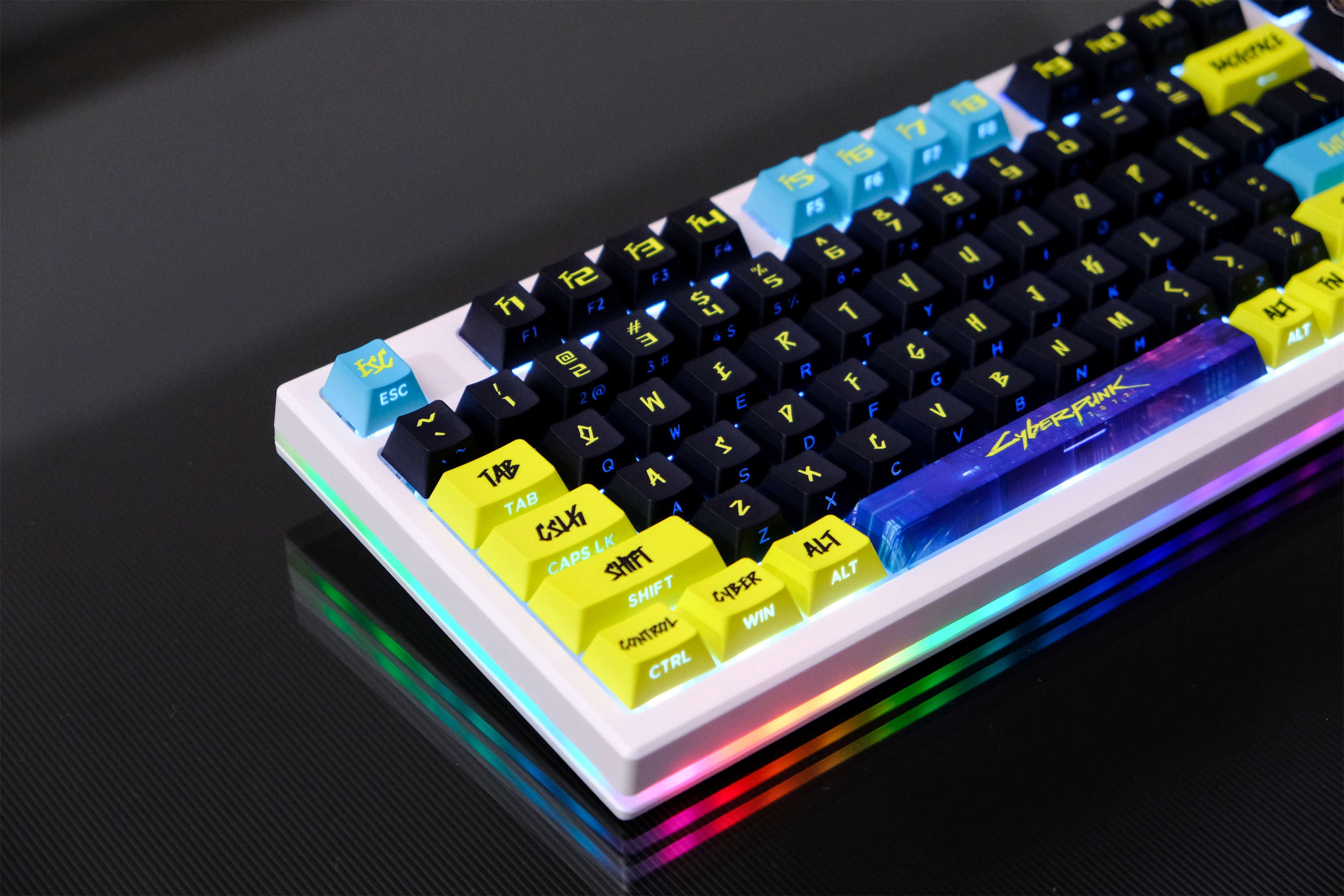 Cyber City Yellow PBT Keycaps