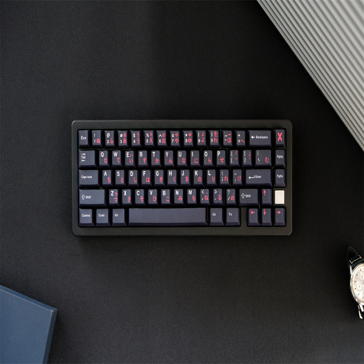 WoB with Crimson Hiragana Keycaps - Diykeycap