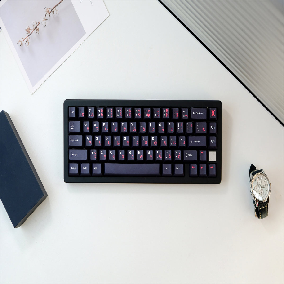 WoB with Crimson Hiragana Keycaps - Diykeycap