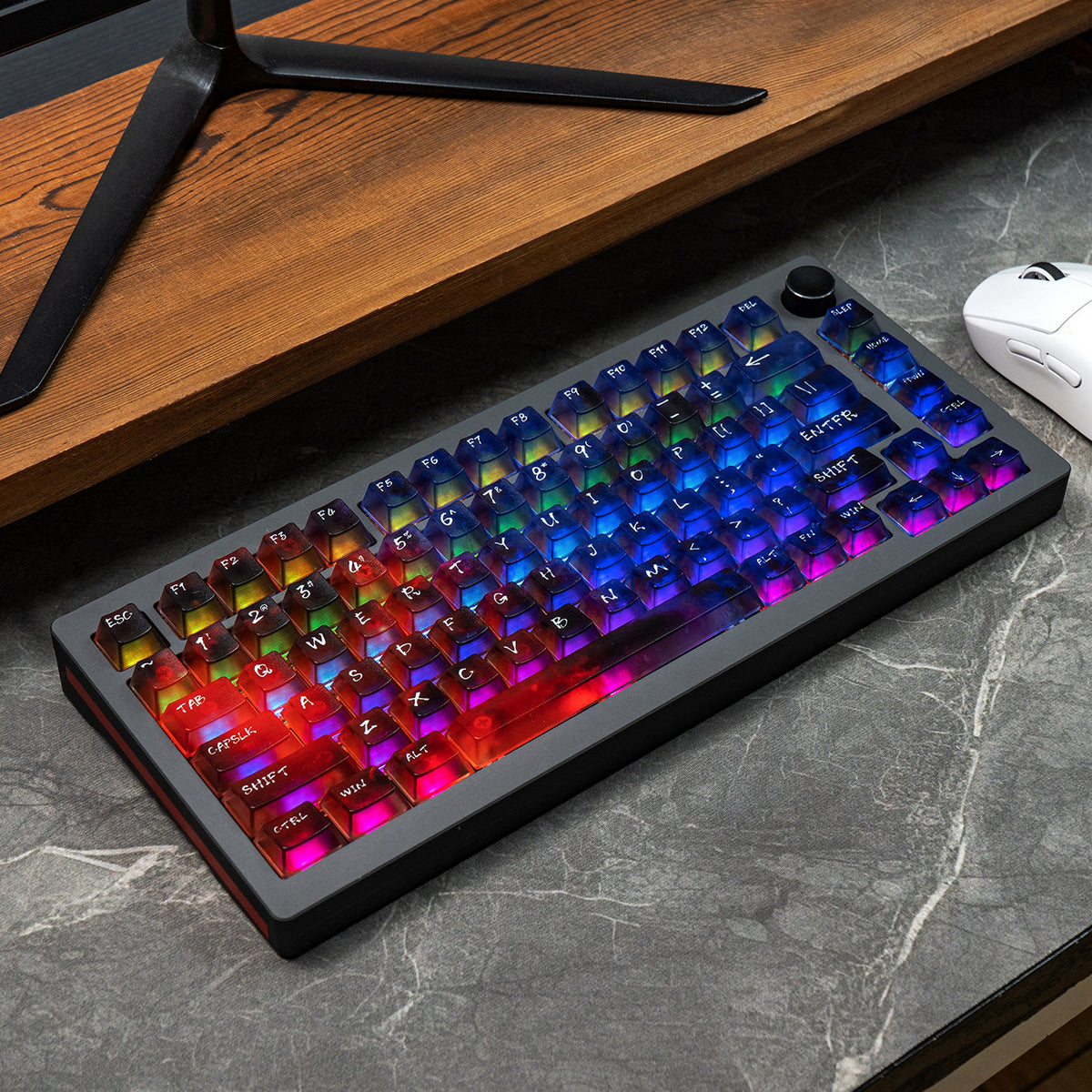 Neon Gradient Frosted Translucent Keycaps - Diykeycap