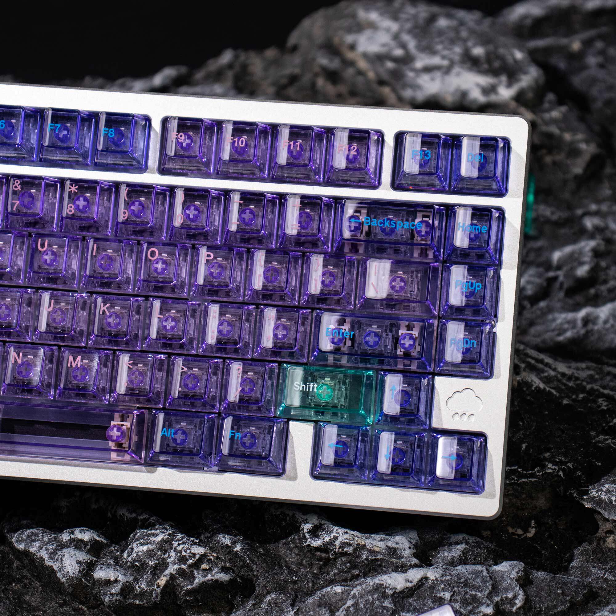 Crystal Purple Translucent Keycaps - Diykeycap