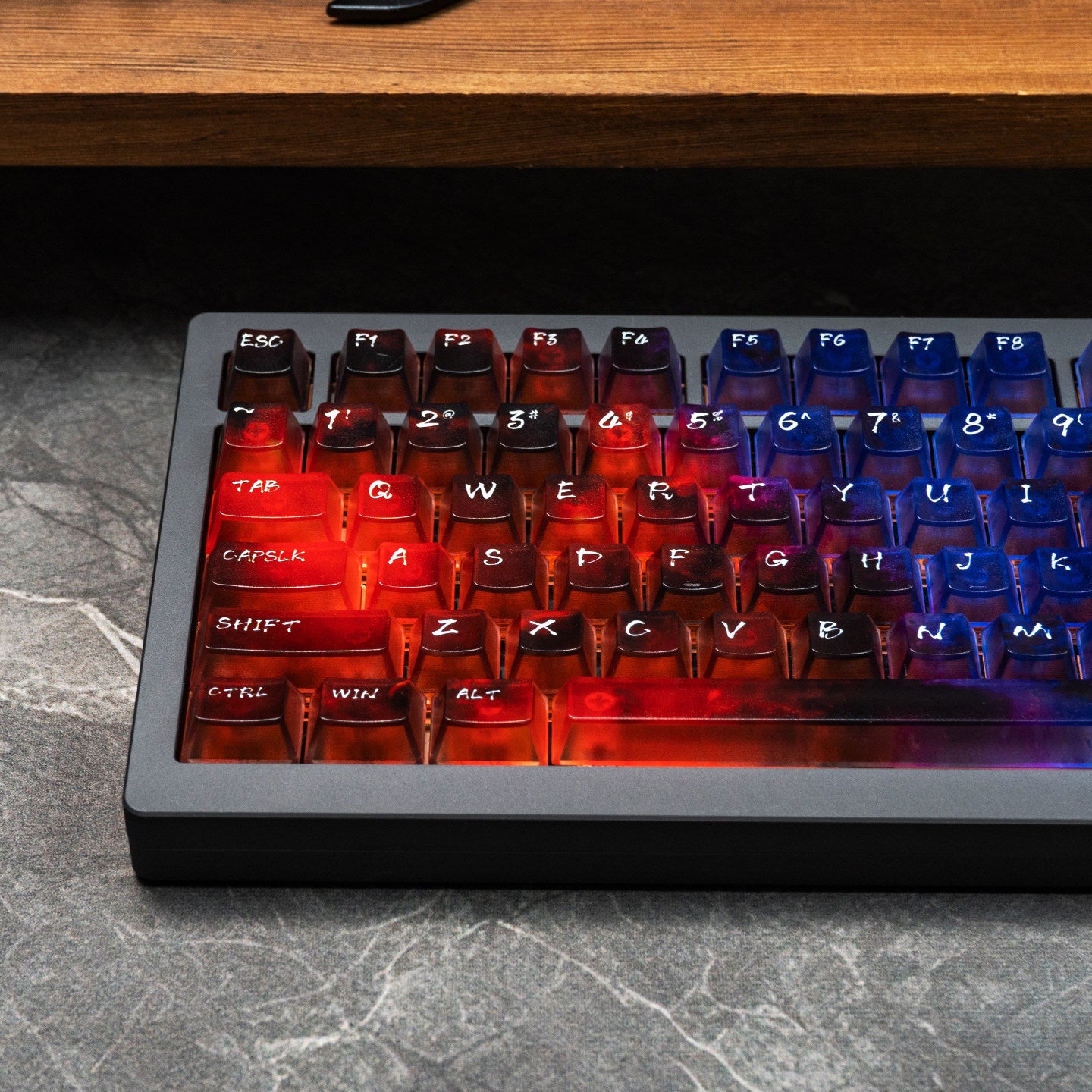 Neon Gradient Frosted Translucent Keycaps - Diykeycap