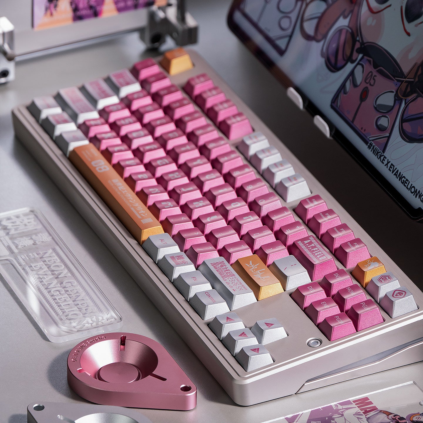 Pink Mecha-08 keycaps - Diykeycap