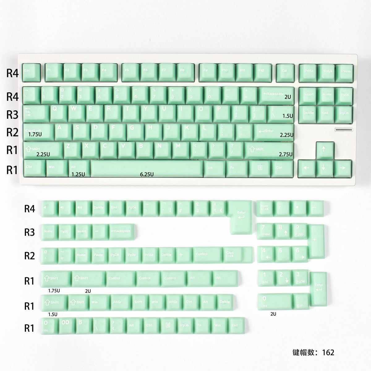 White Jade / Celadon Jade keycaps - Diykeycap