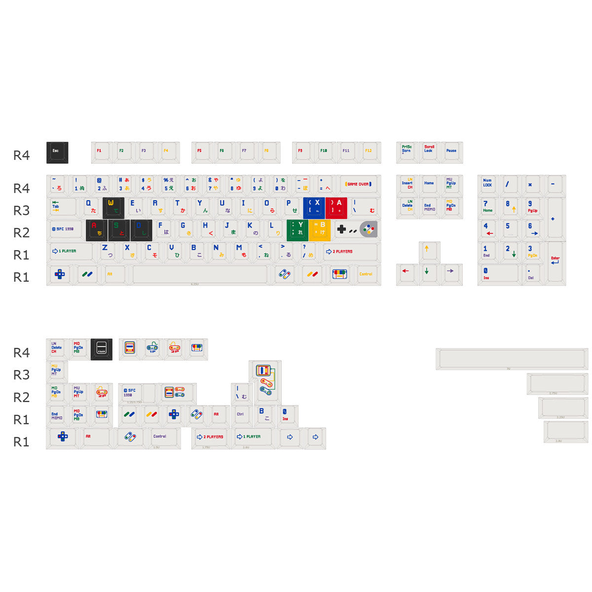 Childlike Black White Magnetic Switch Shine Through Keycaps - Diykeycap