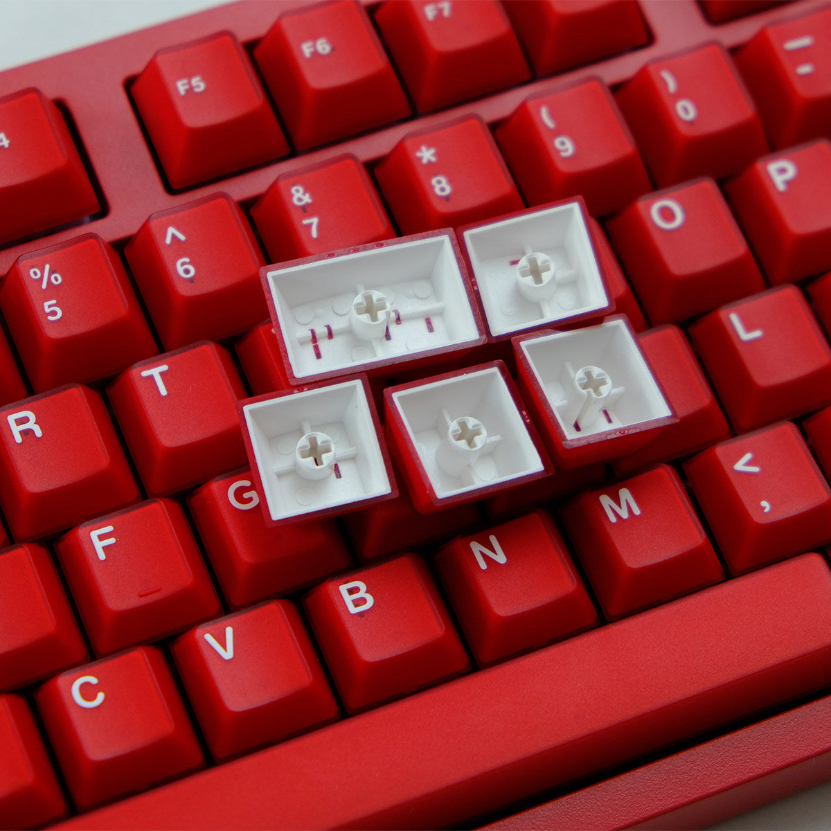 Ruby Red Semi-Transparent Keycaps - Diykeycap