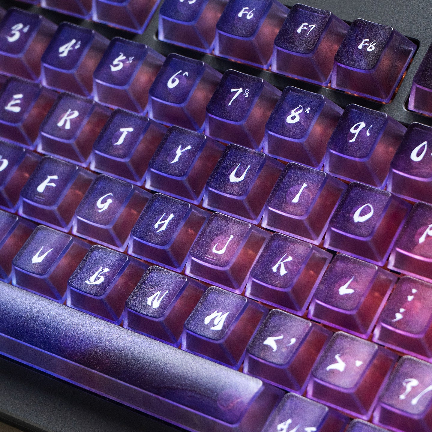 Starfire Gradient Frosted Translucent keycaps - Diykeycap