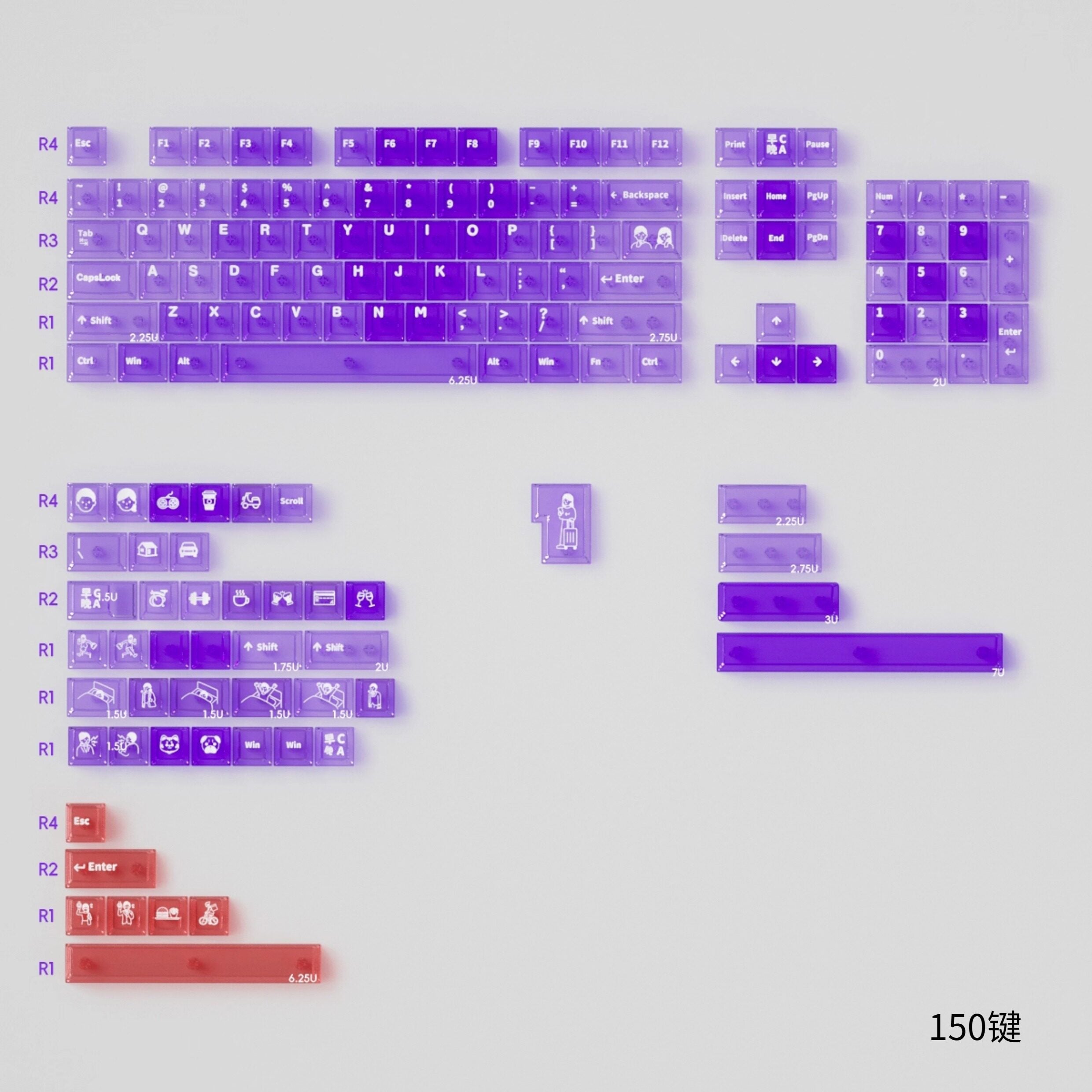 Gradient Purple (Frosted) - Morning C Night A - Diykeycap