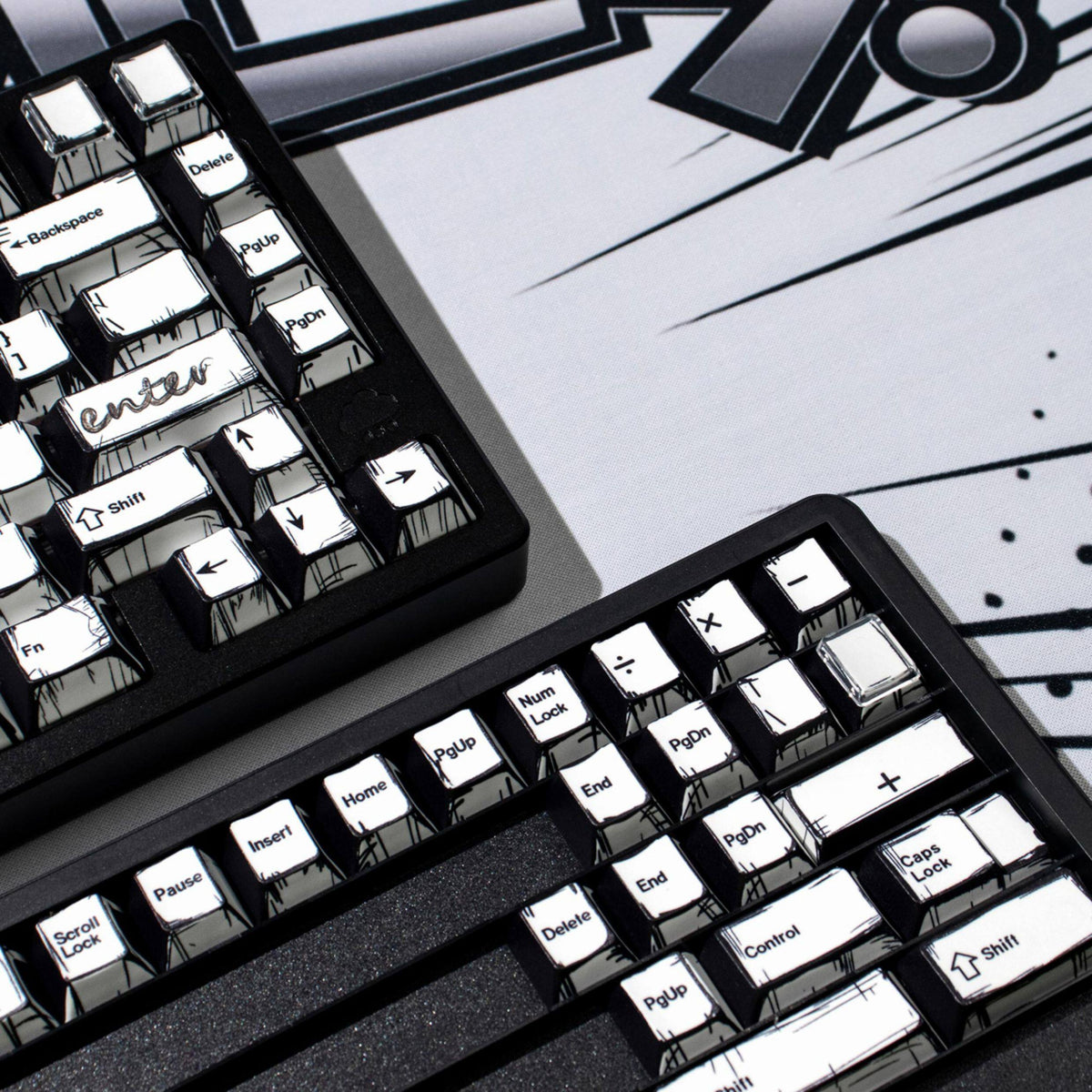 Comic White keycaps - Diykeycap